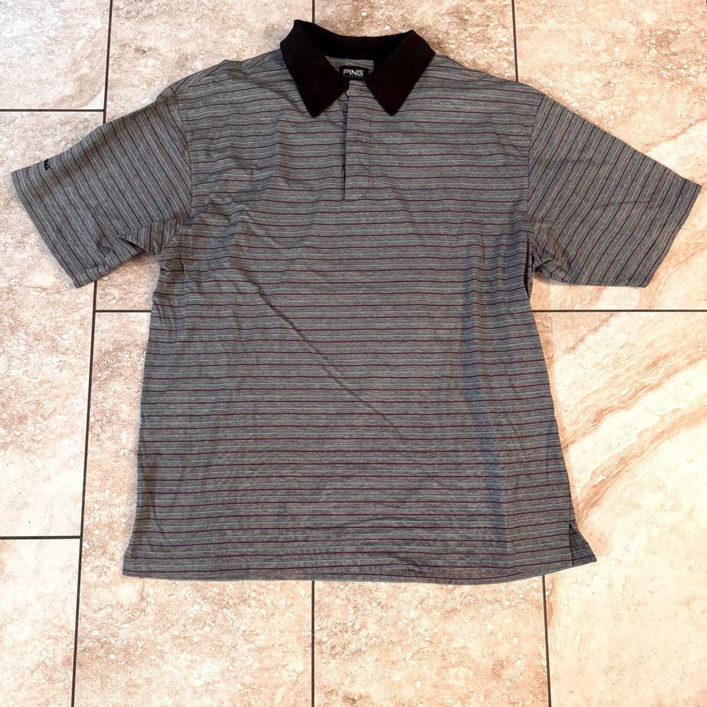 Ping Golf Shirt Size Large 100% Mercerized Cotton Beautiful pattern Top Quality‎